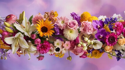 Obraz premium Bouquet of different flowers background