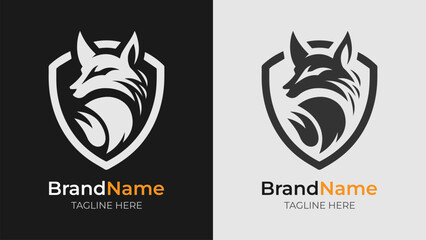 Simple and fierce angry fox logo