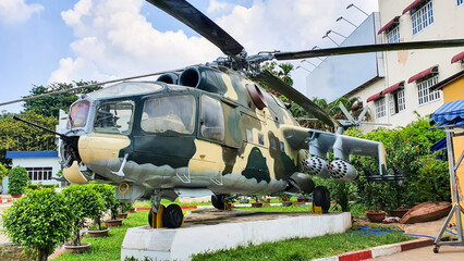 Mil Mi-24 Helicopter Gunship On Display At Vietnam People's Air Force Museum.