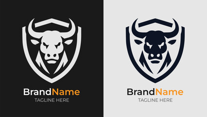 Explore this unique illustration of a cow head logo, capturing attention with its expressive features and distinctive style