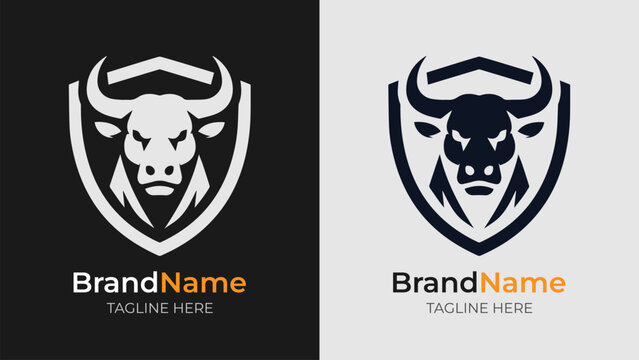Explore this unique illustration of a cow head logo, capturing attention with its expressive features and distinctive style