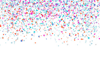 Colorful bright confetti isolated on transparent background. Festive vector illustration hand made