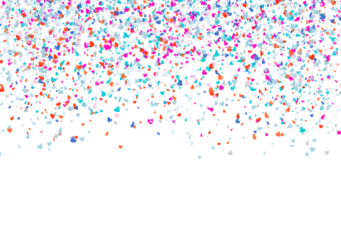 Colorful bright confetti isolated on transparent background. Festive vector illustration hand made