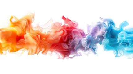 Colorful Mist Swirls on Transparent Background