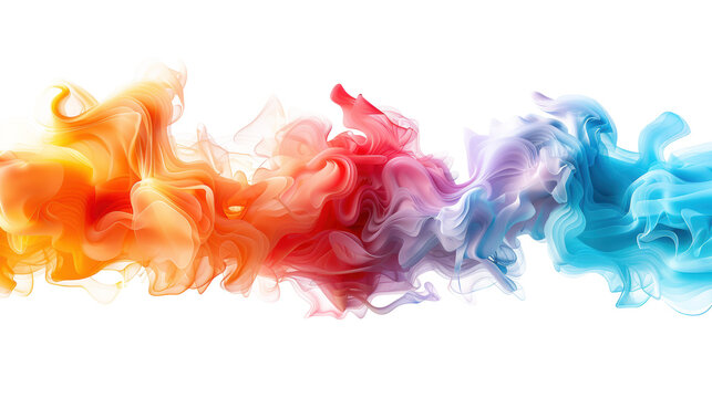 Colorful Mist Swirls on Transparent Background