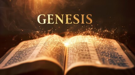 Glowing Pages of Genesis: Symbolizing the Breath of God and the Dawn of Time