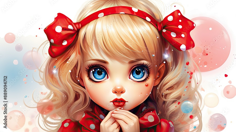 Canvas Prints beautiful cute little blonde girl 