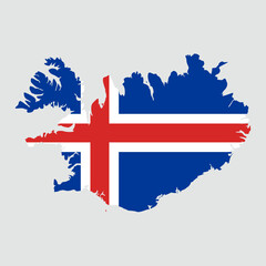 map of Iceland with flag, vector illustration	