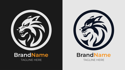 Versatile monochrome dog head logo