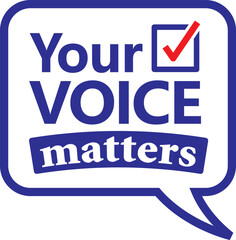 United States election vote - US ELECTION - Speech bubble : Your voice matters - Vector illustration