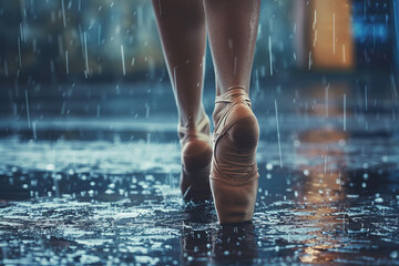 Generative AI picture of beautiful charming ballet dancer ballerina in stage ballroom gown