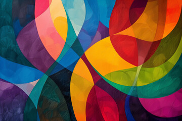 Fototapeta premium Diversity shapes in a vibrant rainbow palette