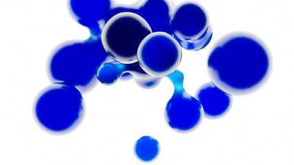 3D illustration of abstract liquid smooth volume object with dark blue material