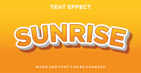 Sunrise editable text effect