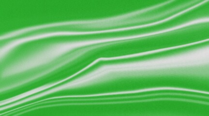 Green smooth flowing abstract silk textile background wallpaper with copy space