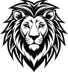 Fototapeta premium Digital logo of a lion head art vector with ai
