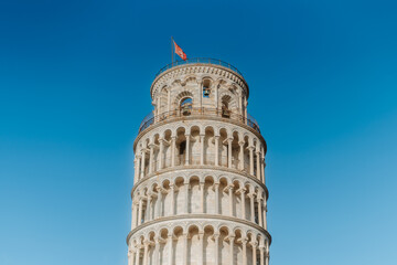 Close-up of the Leaning Tower of Pisa