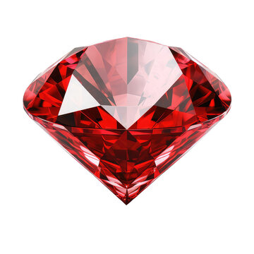 red sapphire or stone isolated on white