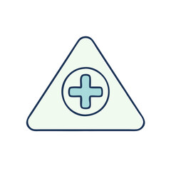 Fototapeta premium Minimalist Health Alert Icon, Blue and White, Medical Warning Symbol with Copy Space