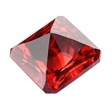 red sapphire or stone isolated on white