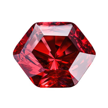 red sapphire or stone isolated on white