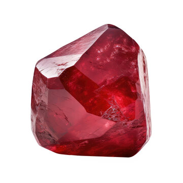 red sapphire or stone isolated on white