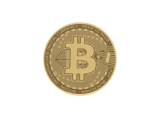 Bitcoin PNG Golden bitcoin isolated on white background