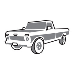 Simple Pick Up Car Illustration