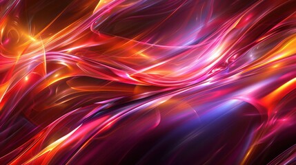 Naklejka premium A colorful, abstract painting of a red and blue wave. The colors are vibrant and the brushstrokes are bold. The painting evokes a sense of movement and energy, as if the wave is in motion