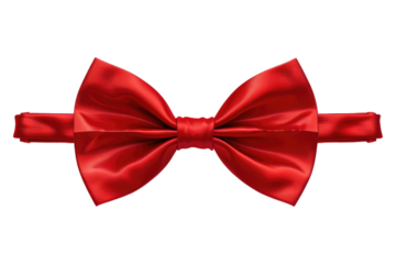Red bow tie isolated on transparent background