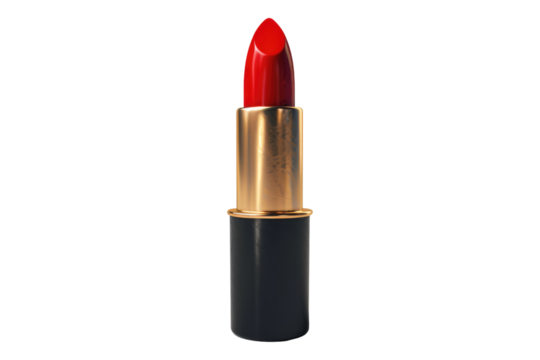 Red lipstick isolated on transparent background