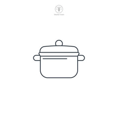 Saucepan, Cooking Pot icon theme symbol vector illustration isolated on white background