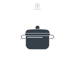 Saucepan, Cooking Pot icon theme symbol vector illustration isolated on white background