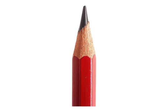 Red pencil isolated on transparent background