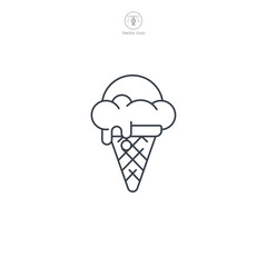 Ice Cream Cone icon theme symbol vector illustration isolated on white background