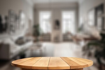 Warm composition of room interior with table