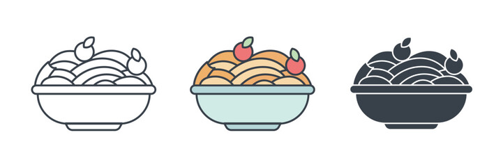 Pasta Dish icon theme symbol vector illustration isolated on white background