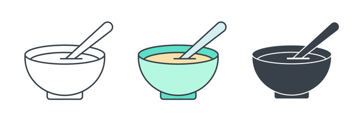 bowl soup icon theme symbol vector illustration isolated on white background
