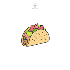 Taco icon theme symbol vector illustration isolated on white background