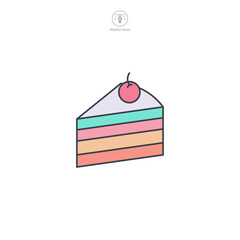 cake slice icon theme symbol vector illustration isolated on white background