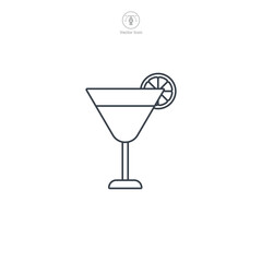 Cocktail Glass icon theme symbol vector illustration isolated on white background
