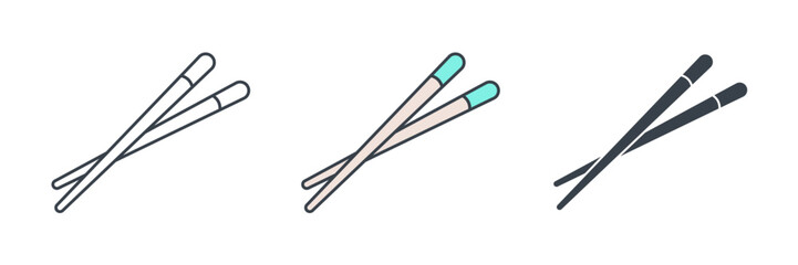 Chopsticks icon theme symbol vector illustration isolated on white background