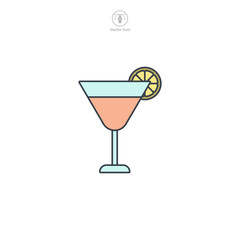Cocktail Glass icon theme symbol vector illustration isolated on white background