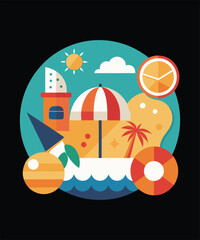Colorful Summer T-shirt Design Vector file