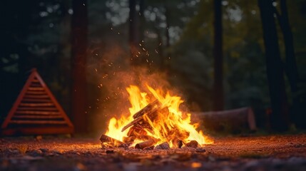Campfire in the Woods