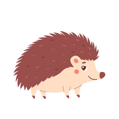 Childrens cute character. Funny hedgehog. Forest animal.