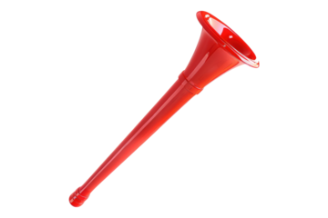Red vuvuzela isolated on transparent background