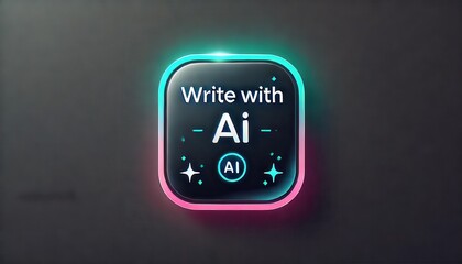Write with AI Neon Badge
