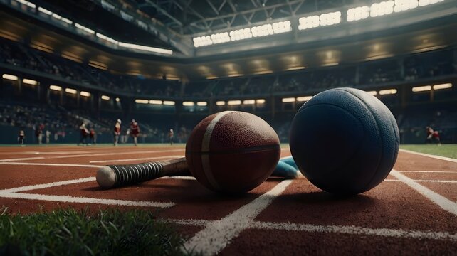 Illustrations of various sports and athletic activities

