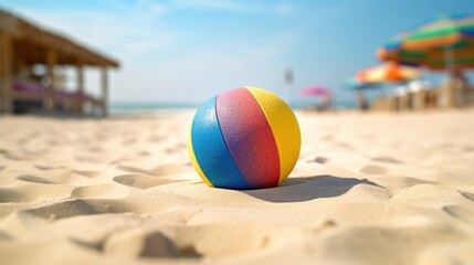 Obraz premium Beach Ball on Sandy Shore